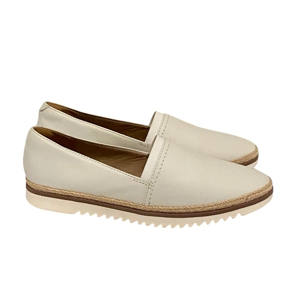 Clarks Serena White Leather Espadrilles - Brand New - 8.5